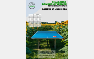 TOURNOI TENNIS DE TABLE National B CROTH